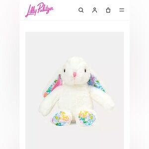 NWT/GWP Lilly Pulitzer White Bunny with Colorful Floral Ears